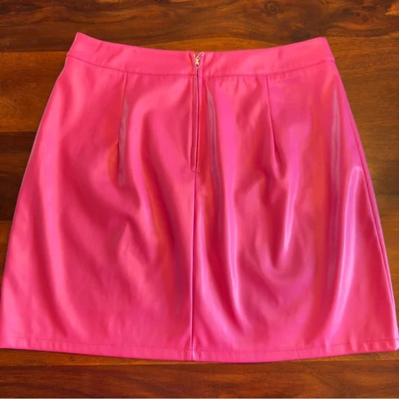 Entro boutique hot pink pleather mini skirt size L - Picture 4 of 8